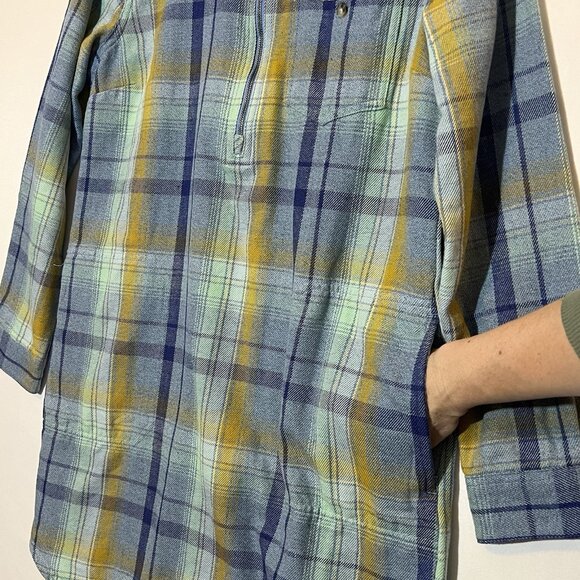 Toad & Co Women Bodie Plaid Flannel ShirtDress Long Sleeve Small Size Pockets - Picture 10 of 15